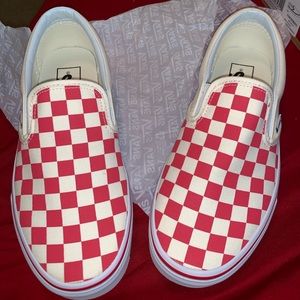 Red Checkered Slip On Vans